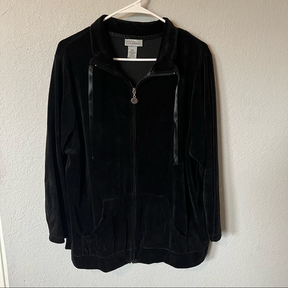 Catherines velour black jacket 0X or 14/16